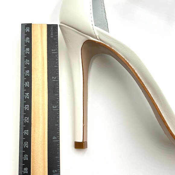 Schutz Size 8.5 Cadey Lee White Leather Minimalist Stiletto Heel Sandals Shoes - Picture 14 of 14